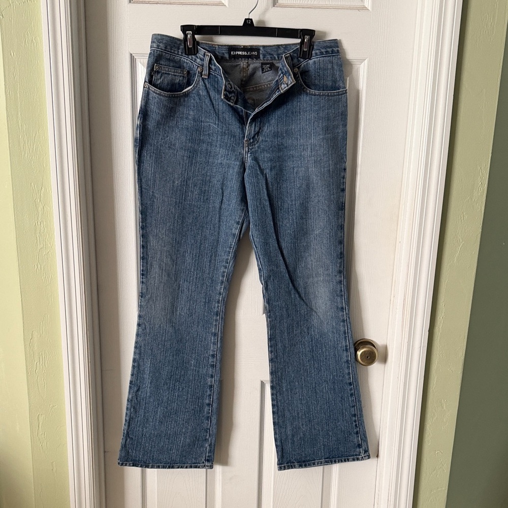 Express Women's Blue Flare Jeans